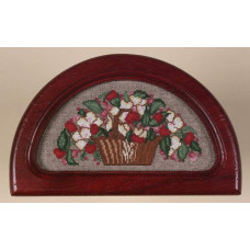 Vintage Floral Basket WITH Padauk frame